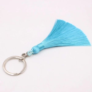 Bohemian Alloy Tassel Keychain For Women Bag Pendant Accessories Satin Like Thread Car Key Ring Accessories