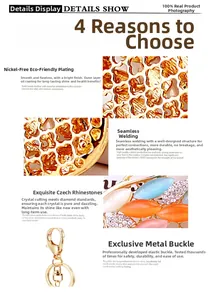Detail of gold swan keychain showing nickel-free plating and Czech rhinestone inlay