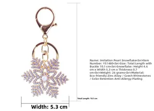 Spécifications détaillées de taille pour un porte-clés flocon de neige avec matériaux