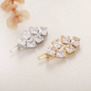 Barrettes à cheveux trèfle en zircone élégantes en or et argent, lot de deux