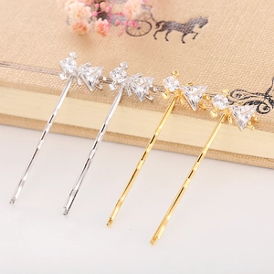 Eleganti fermagli per capelli in oro e argento con zirconi geometrici per donna e ragazza