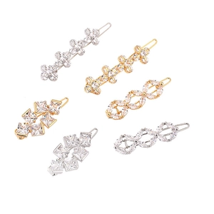 Lot de 5 pinces à cheveux élégantes avec trèfles à quatre feuilles et zircons