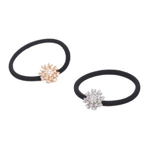 Elegant snowflake hair ties set with sparkling zircon crystals in gold and silver plating