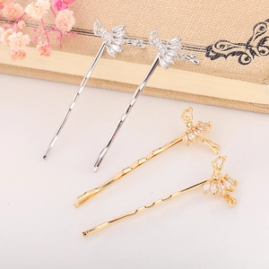 Set di eleganti fermagli per capelli ballerina con pietre di zirconi su base in metallo