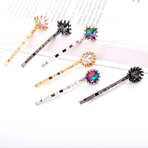 Lot de 6 barrettes à cheveux géométriques en cristal de formes carrée et ovale