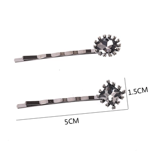 Lot de barrettes géométriques en cristal gris et argenté de style coréen chic