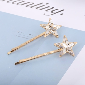 Barrettes à cheveux en cristal en forme d'étoile dorée pour accessoires de coiffure