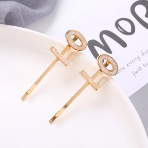 Chic acetate gold hair pins with marble pattern L and O letters for women
