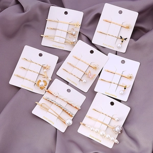 Gold Legierung Imitatperle Strass Haarspange Für Damen Schmetterling Biene Blume Stern Mond Haarnadeln Elegant Dekorativ Zubehör