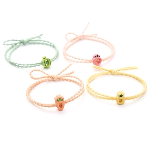 Élastiques à Cheveux aux Fruits Doux Alliage Motifs Fraise Carotte Cordes à Cheveux Femmes Filles Style Pastoral Mignon Accessoires