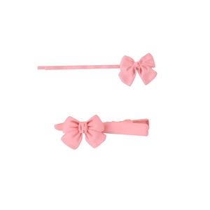 Ensemble de barrettes à nœuds roses avec une pince à cheveux et un bec de canard