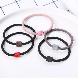 Süßes Cartoon Schweinekopf Elastisches Haargummi Koreanischer Stil Handgefertigtes Gewebtes Haargummi Für Damen Mädchen Studenten Schmuck