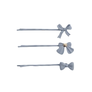 Lot de 3 barrettes à cheveux bleu poudré avec différents motifs de nœuds élégants