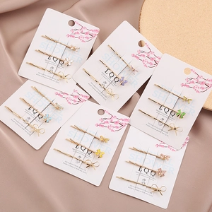 Ensemble de Barrettes à Cheveux en Alliage Nœud Papillon Doux pour Femmes Filles Couleurs Bonbon Émail Accessoires de Mode Lot de 3