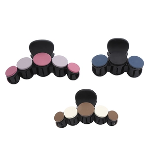 Matte finish French hair claw clips with minimalist dot design in multiple colors