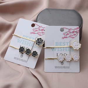 Barrettes à Cheveux en Alliage de Style Coréen avec Fleur de Visage Souriant Clips de Frange en Émail Or pour Femmes