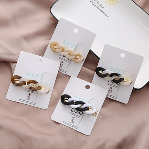 Koreanischer Stil Azetat Kettenglied Haarspange Minimalistisch Marmor Textur Metall Entenschnabelklemme Für Damen Elegantes Haar Accessoire