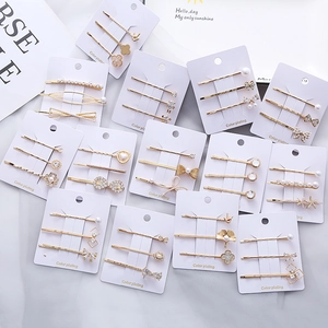 Goldlegierung Haarspangen Künstliche Perle Strass Seestern Herz Kleeblatt Schleife Haarnadeln Für Damen Mode Haarschmuck