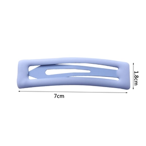 Matte lilac rectangular snap hair clip for women with 7cm length and 1.8cm width dimensions