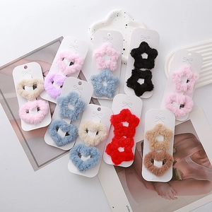 Süße Plüsch Stern Und Herz Haarspangen Süße Kunstpelz BB Haarnadeln Für Damen Mädchen Ästhetische Winter Haarschmuck