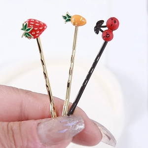 Lot de barrettes à cheveux fruits avec motifs carotte fraise et cerise pour filles