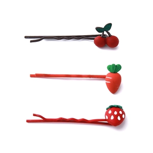 Lot de barrettes mignonnes motifs cerise carotte et fraise pour cheveux de filles