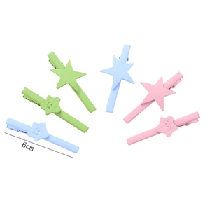 6cm colorful star and cloud shaped hair clip set in pastel macaron matte finishes