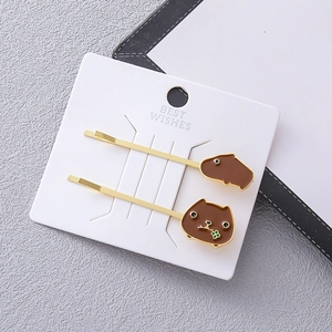 Süße Capybara Haarklammern aus Goldlegierung mit bunten Emaille Cartoon Tiermotiven