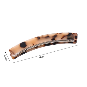 Detail of 10cm acetate hair clip with tortoise shell pattern and France Handmade stamp