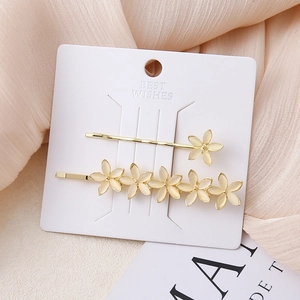 Elegante gouden bloemen haarspeldjes set met kattenoog steen bloemblaadjes voor dames