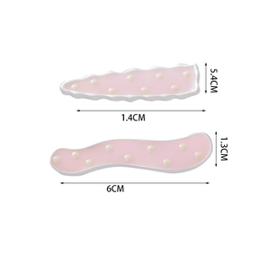 Spécifications de taille pour barrettes roses ondulées avec perles blanches et métal