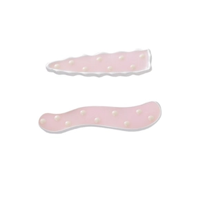 Lot de barrettes roses à pois au design ondulé élégant avec des détails de perles