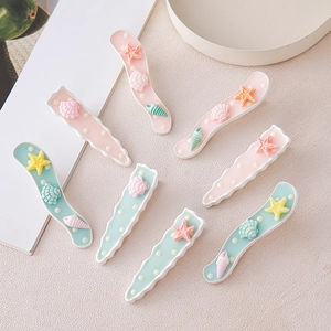 Lot de barrettes à cheveux d'été avec étoiles de mer et coquillages de style marin