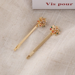 Barrettes à cheveux dorées en forme d'étoile avec zircons multicolores et strass