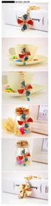 Detailed view of windmill keychain featuring colorful rhinestones and gold plating