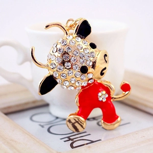 Portachiavi a Forma di Bue dello Zodiaco in Cartone Animato con Strass e Smalto Ciondolo per Borsa a Forma di Vitello per Donna