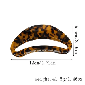 Detail view of large tortoiseshell hair claw clip showing precise 12cm length measurements