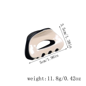 Detailed dimensions of a retro acetate hair claw clip showing 5cm length and 3.5cm height