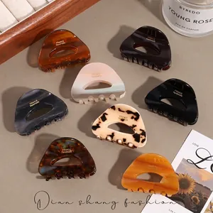 Korean Acetate Hair Claw Clip Retro Semicircular Hollow Shark Clip Small Elegant Hairpin For Women Fashion Hair Accessories