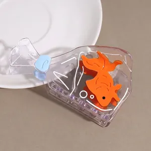 Creative Goldfish In A Bag Hair Claw Clip Transparent Acetate Funny Shark Clip Korean Fashion Hair Accessories For Women