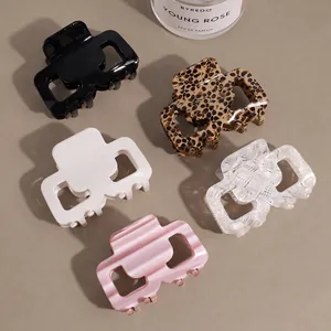 Molla per Capelli Quadrata in Acetato Minimalista Clip a Squalo Geometrica Cava Forcina Piccola per Donna Accessori per Capelli Moda