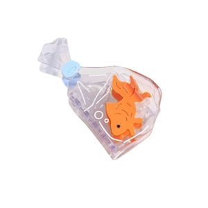 Creative transparent goldfish hair claw clip with blue tie design for cute hair styling