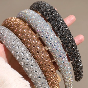 Set de serre-tête épais de luxe avec des strass étincelants en plusieurs couleurs