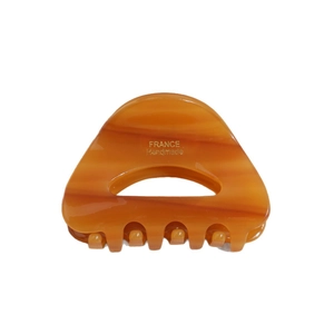 Amber triangle tortoiseshell hair claw clip with France Handmade gold engraving