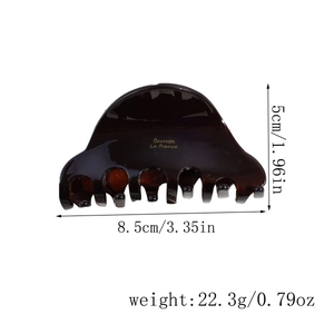 French style acetate hair claw clip with size dimensions of 8.5cm by 5.0cm