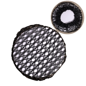 Elastic black hair net for bun styling with fine mesh and high stretch material