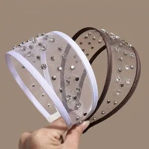 Breiter Haarreif Aus Netzgewebe Mit Strass Und Metallnieten Für Damen Eleganter Mode Haarschmuck Leichter Haarreif