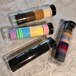 Chouchous En Tissu Haute Élasticité Sans Couture Minimalistes Bouteille De Stockage Cylindrique Pour Femmes