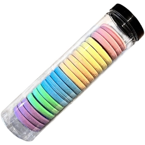 Set d'élastiques à cheveux arc-en-ciel dans un pot transparent avec couvercle