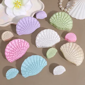Vacation Style Plastic Hair Claw Clip With Crack Texture Shell Flower Shape Elegant Hair Accessories For Women Hair Styling